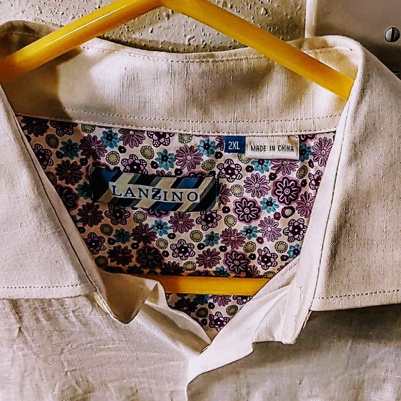 LANZINO STITCHED Button Down  SHIRT - Picture 6 of 7